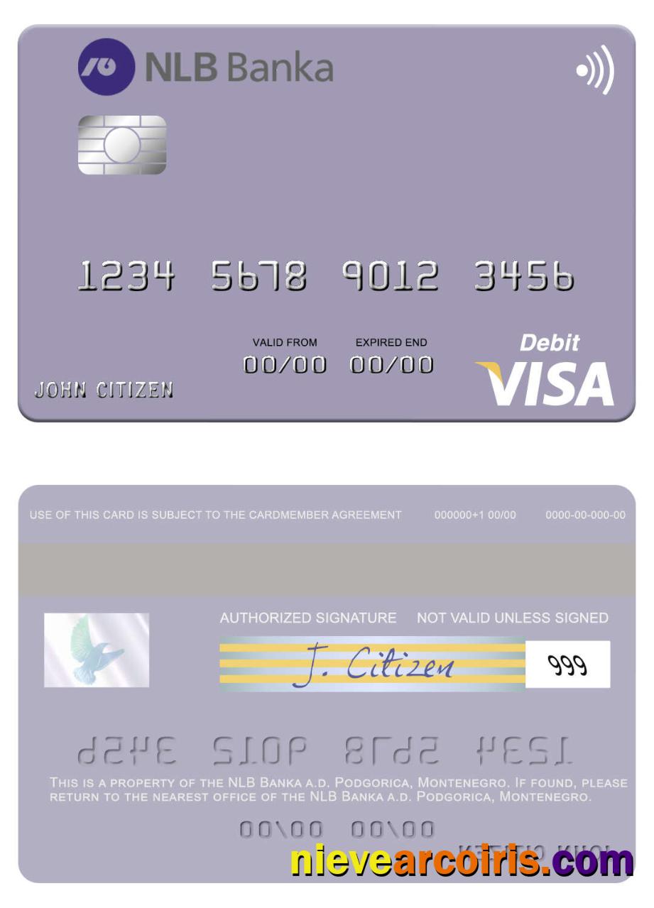 Montenegro NLB Banka a.d. Podgorica visa debit card